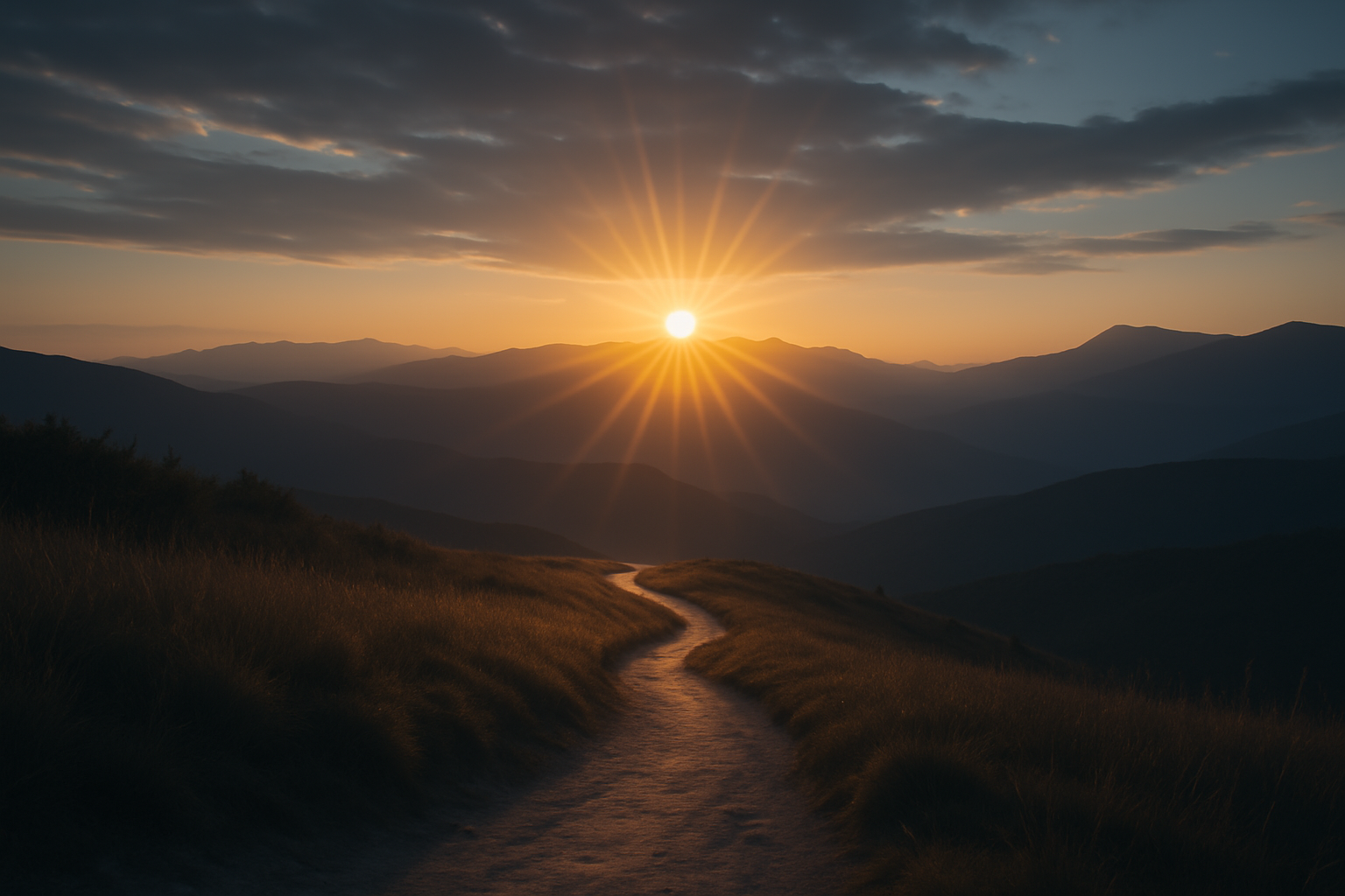 Mountain sunrise representing hope and transformation